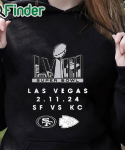 black hoodie Official kansas City Chiefs vs. San Francisco 49ers Super Bowl LVIII Las Vegas 2.11,2024 Shirt