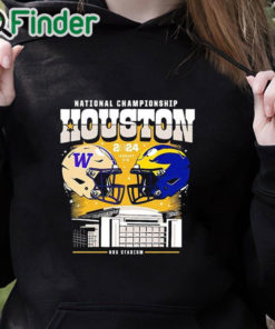 black hoodie Washington Huskies vs Michigan Wolverines CFP National Championship Houston 2024 shirt