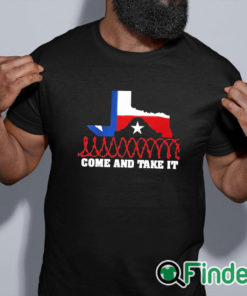 black shirt Attorney General Ken Paxton Come And Take It Razor Wire Texas Shirt