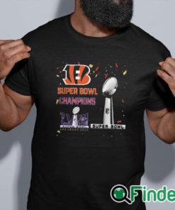 black shirt Bengals Super Bowl Champions LVIII Las Vegas 2024 Shirt