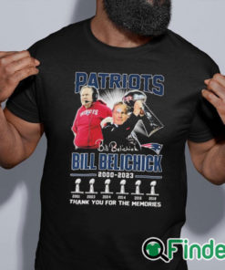 black shirt Bill Belichick New England Patriots 2000 2023 Thank You For The Memories Signature Shirt