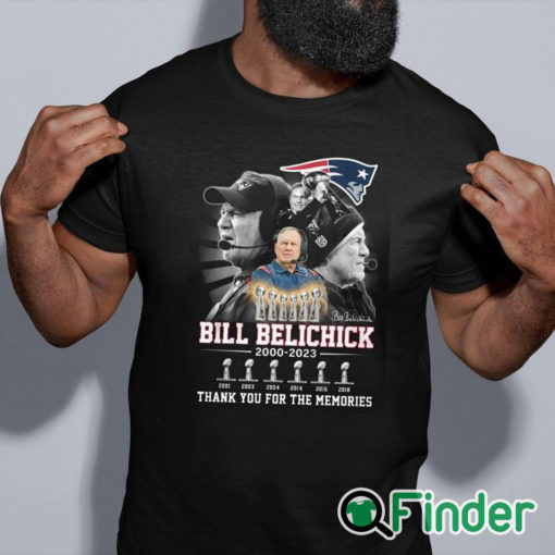 black shirt Bill Belichick Patriots 2000 2023 6 Super Bowl Champion Thank You For The Memories Shirt