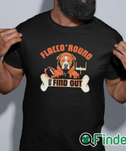 black shirt Flacco 'Round and Find Out Cleveland Browns Joe Flacco Dawg Pound Shirt