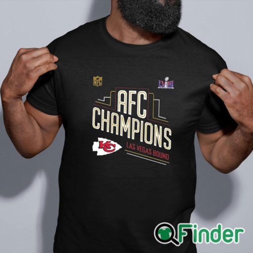 black shirt Kansas City Chiefs AFC Champions 2024 Super Bowl LVIII Las Vegas Bound Logo Classic T Shirt