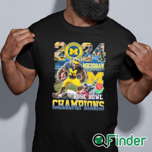 black shirt Michigan Beat Alabama 2024 Rose Bowl Champions Shirt