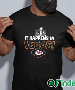 black shirt Official 2024 It happens in Vegas Kansas City Chiefs Super Bowl LVII t shirt