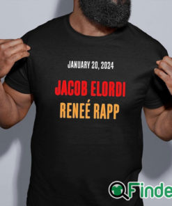 black shirt Official Snl Season 49 January 20, 2O24 Jacob Elordi Renee Rapp Shirt