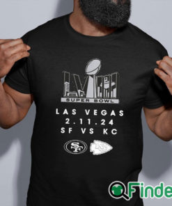 black shirt Official kansas City Chiefs vs. San Francisco 49ers Super Bowl LVIII Las Vegas 2.11,2024 Shirt
