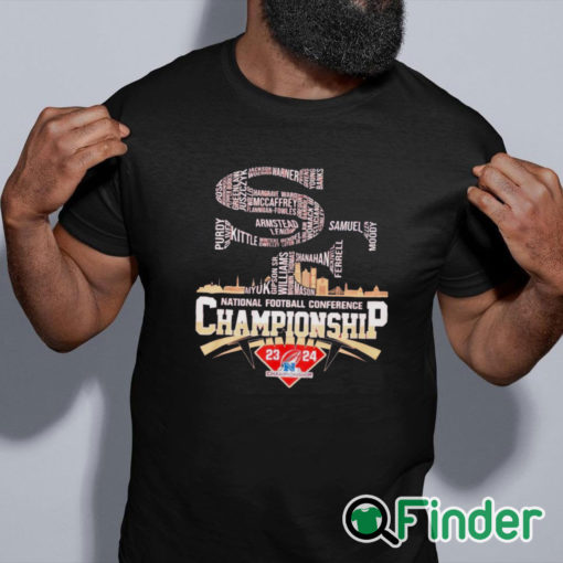 black shirt San Francisco 49ers national football conference championship 2024 shirt
