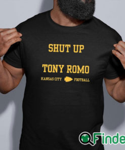 black shirt Shut Up Tony Romo Kansas City Football Shirt