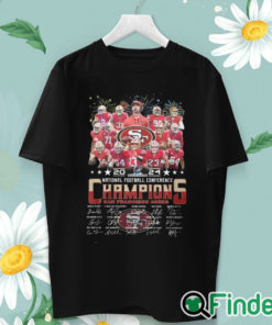 unisex T shirt 49ers 2024 National Football Conference Champions Signature Shirt