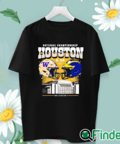 unisex T shirt Washington Huskies vs Michigan Wolverines CFP National Championship Houston 2024 shirt