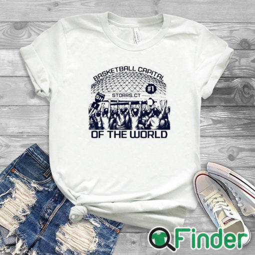 white T shirt Basketball Capital Storrs Ct Of The World Shirt