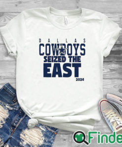 white T shirt Dallas Cowboys Seized The East 2024 Shirt