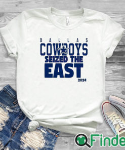 white T shirt Dallas Cowboys Seized The East 2024 T Shirt