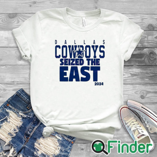 white T shirt Dallas Cowboys Seized The East 2024 T Shirt