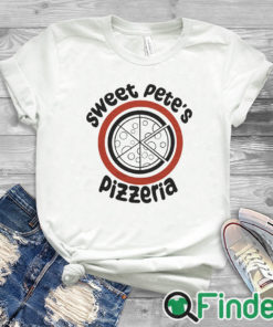 white T shirt Sweet Pete's Pizzeria Shirt