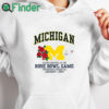 white hoodie Michigan Wolverines 2024 CFP Semi Rose Bowl Football Flower T Shirt