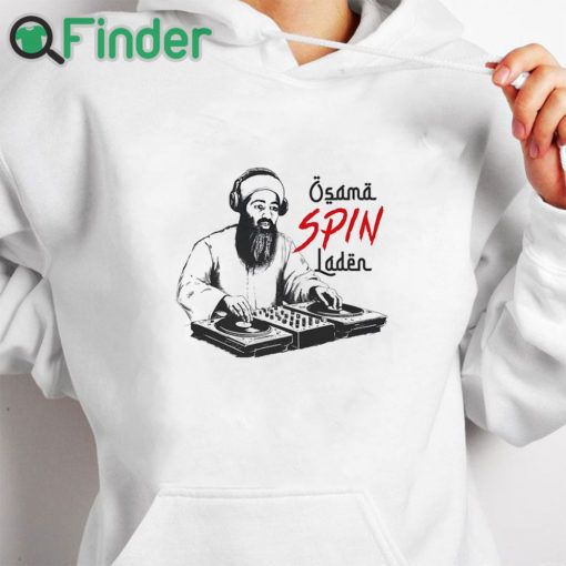 white hoodie Osama Spin Laden Shirt