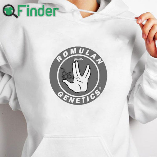 white hoodie Romulan Genetics Shirt