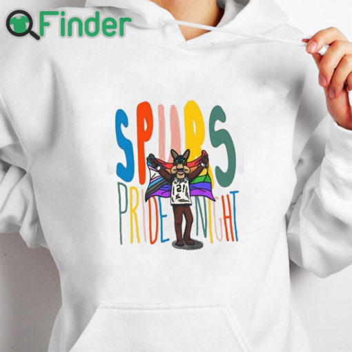 white hoodie Spurs Pride Night Shirt