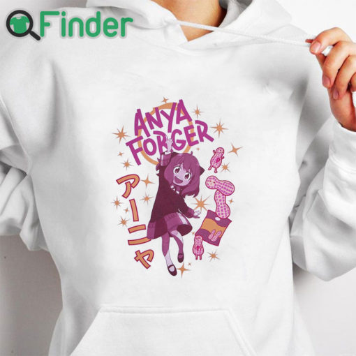 white hoodie Spy X Family Anya Peanuts Tonal Boyfriend Fit Girls T Shirt