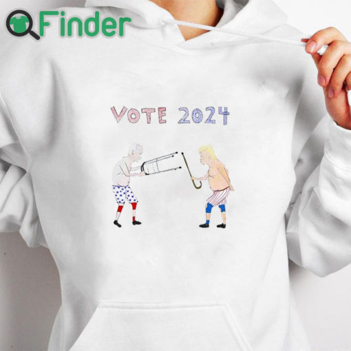 white hoodie Vote 2024 Biden And Trump Shirt