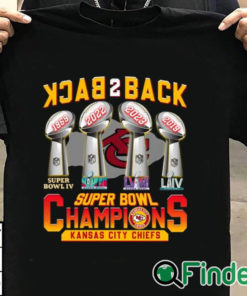 T shirt black Back 2 Back 4X Super Bowl Champions KC Chiefs Shirt