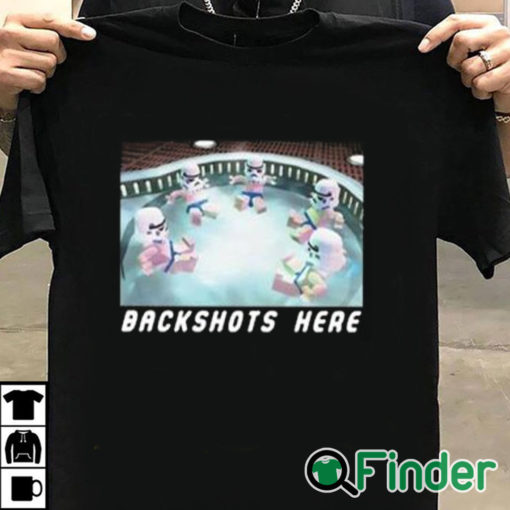 T shirt black Backshots Here Hot Tub Shirt