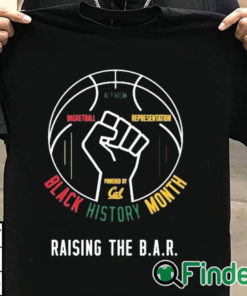 T shirt black Cal Basketball Black History Month Raising The BAR T Shirt