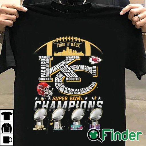 T shirt black Chiefs Took It Back Super Bowl LVIII 4 Time Champions Shirt