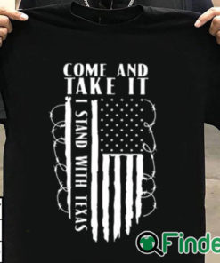 T shirt black Come And Take It Patriotic Conservative Razor Wire Border Shirt