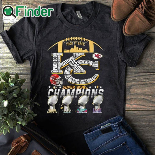 black T shirt Chiefs Took It Back Super Bowl LVIII 4 Time Champions Shirt