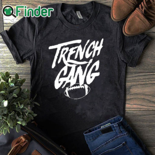 black T shirt Trench Gang American Football Shirt