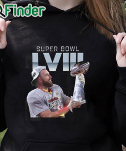 black hoodie Chiefs Super Bowl 2024 Travis Kelce Shirt