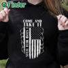 black hoodie Come And Take It Patriotic Conservative Razor Wire Border Shirt