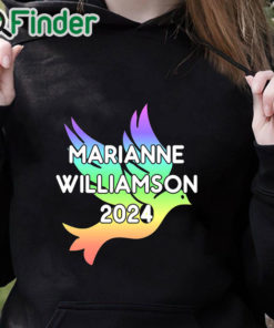 black hoodie Marianne Williamson For President 2024 Rainbow Poster Shirt