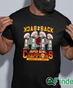 black shirt Back 2 Back 4X Super Bowl Champions KC Chiefs Shirt