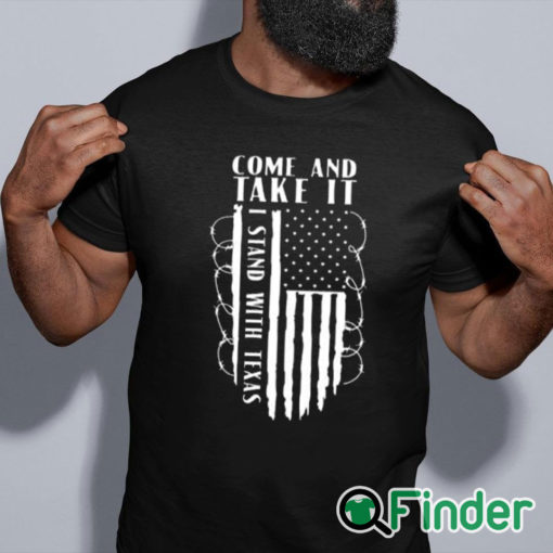 black shirt Come And Take It Patriotic Conservative Razor Wire Border Shirt