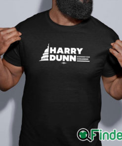 black shirt Harry Dunn Democrat For Congress Shirt