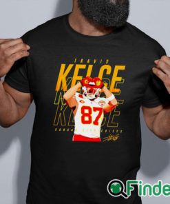 black shirt Travis Kelce Kansas City Chiefs heart signature shirt