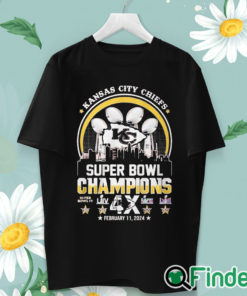unisex T shirt Kansas city Chiefs super bowl champions 4x february 11 2024 T shirt