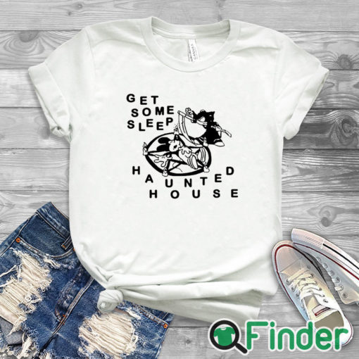 white T shirt Get Some Sleep Haunted House Shirt