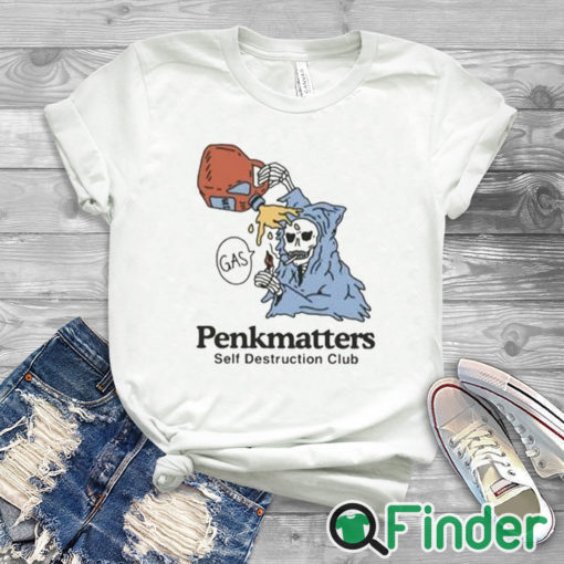 white T shirt Penkmatters Self Destruction Club Shirt