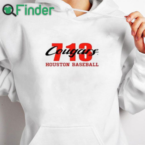 white hoodie 713 Cougars Houston Baseball Shirt