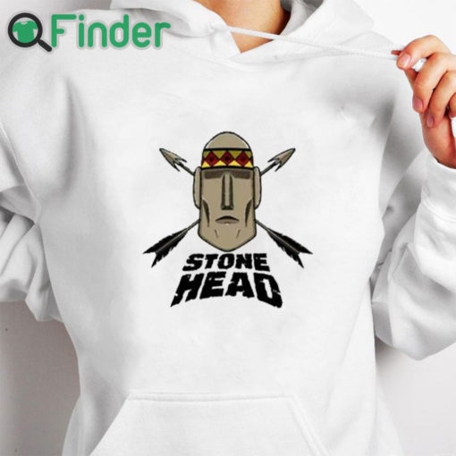 white hoodie Alex Pereira Stone Head Shirt