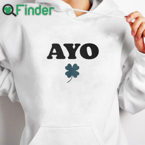 white hoodie Ayo Edebiri Ayo Shirt