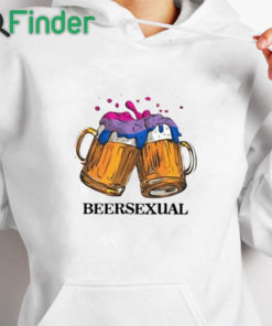 white hoodie Beersexual Shirt
