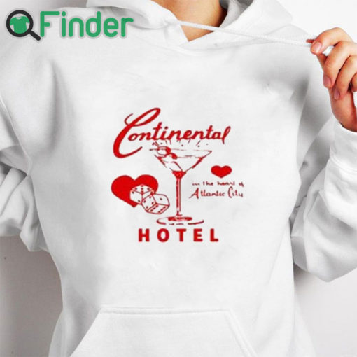 white hoodie Continental In The Heart Of Atlantic City Hotel Shirt