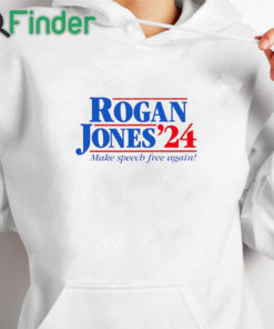 white hoodie Rogan Jones 2024 Shirt, Joe Rogan Shirt, Alex Jones Shirt